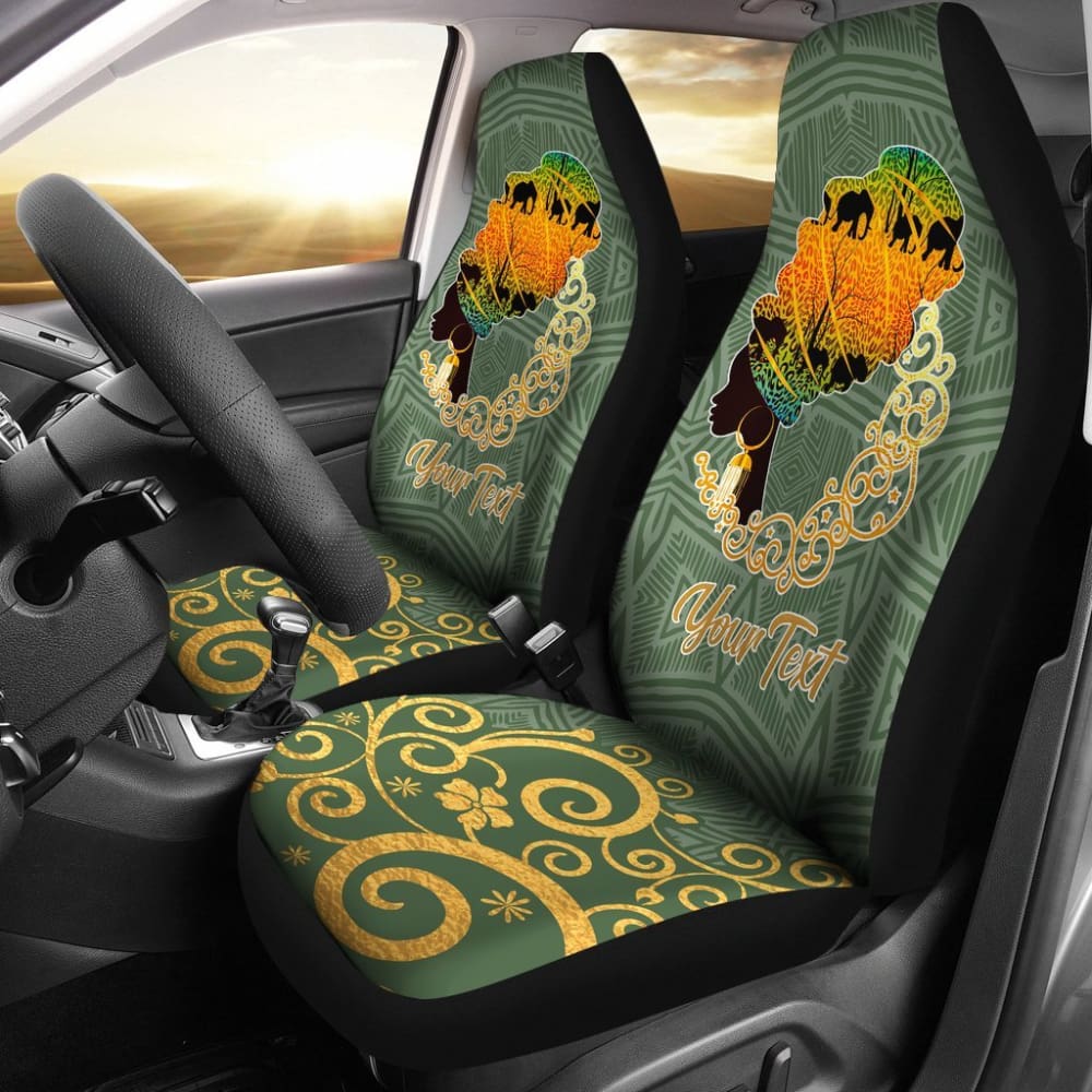 Premium African Print Car Seat Covers with Traditional Turban Design - Stylish & Durable for SUVs, Sedans & Trucks - Perfect for Cultural Events, Road Trips & Daily Commute