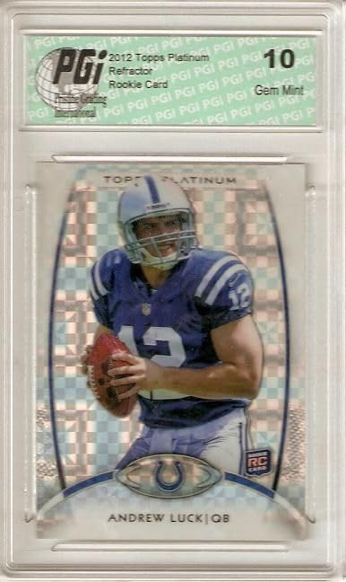 Andrew Luck 2012 Topps Platinum #150 Xfractor Rookie Card PGI 10 Gem Mint - Rare NFL Collectible for Football Fans & Sports Memorabilia Collectors - Perfect for Display, Investment, or Gift Giving