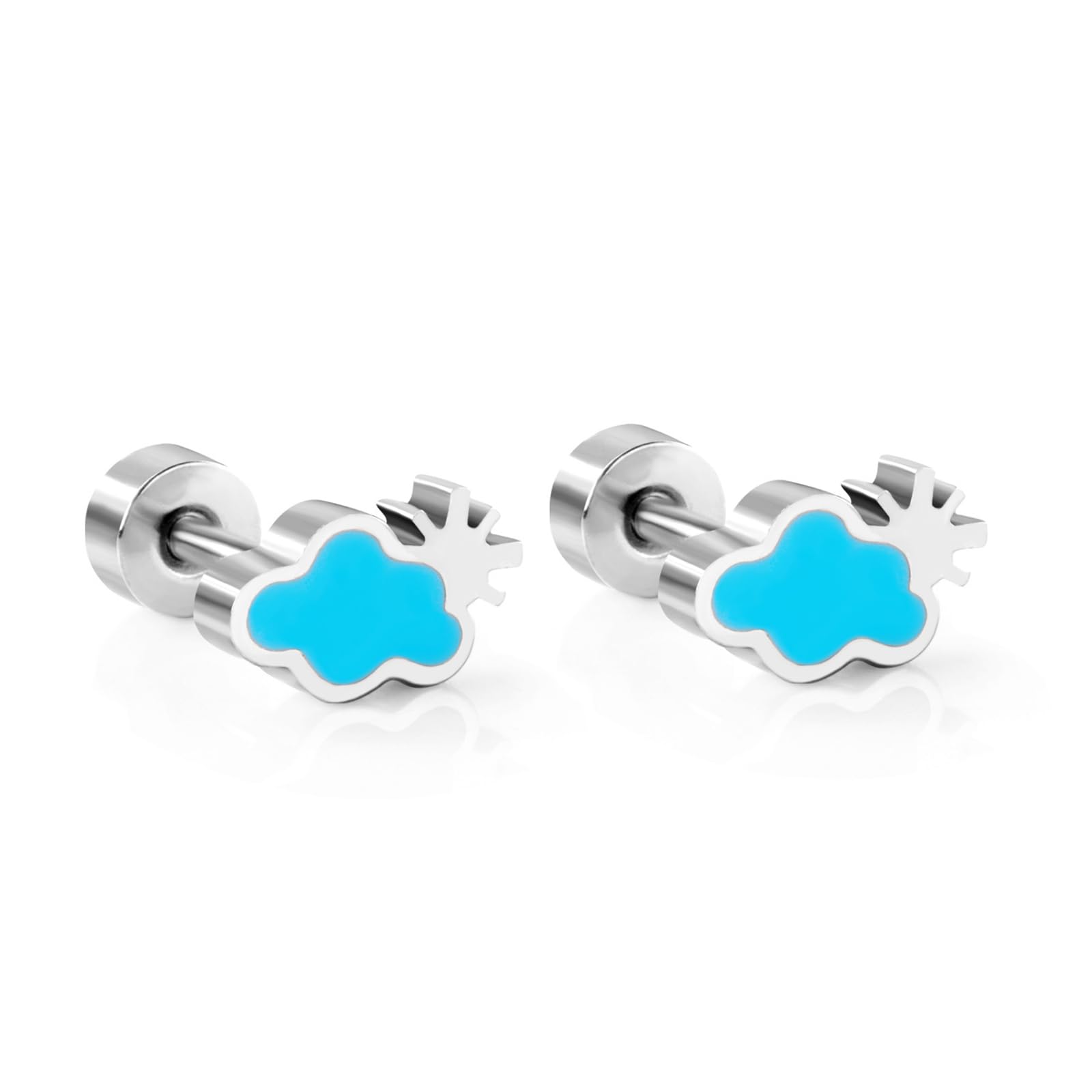 Hypoallergenic Stainless Steel Rainbow Strawberry Stud Earrings for Women - Silver Plated Colorful Summer Fruit Jewelry Gifts for Her, Wife, Mom, Daughter, Sister | Perfect for Everyday Wear, Parties, and Special Occasions