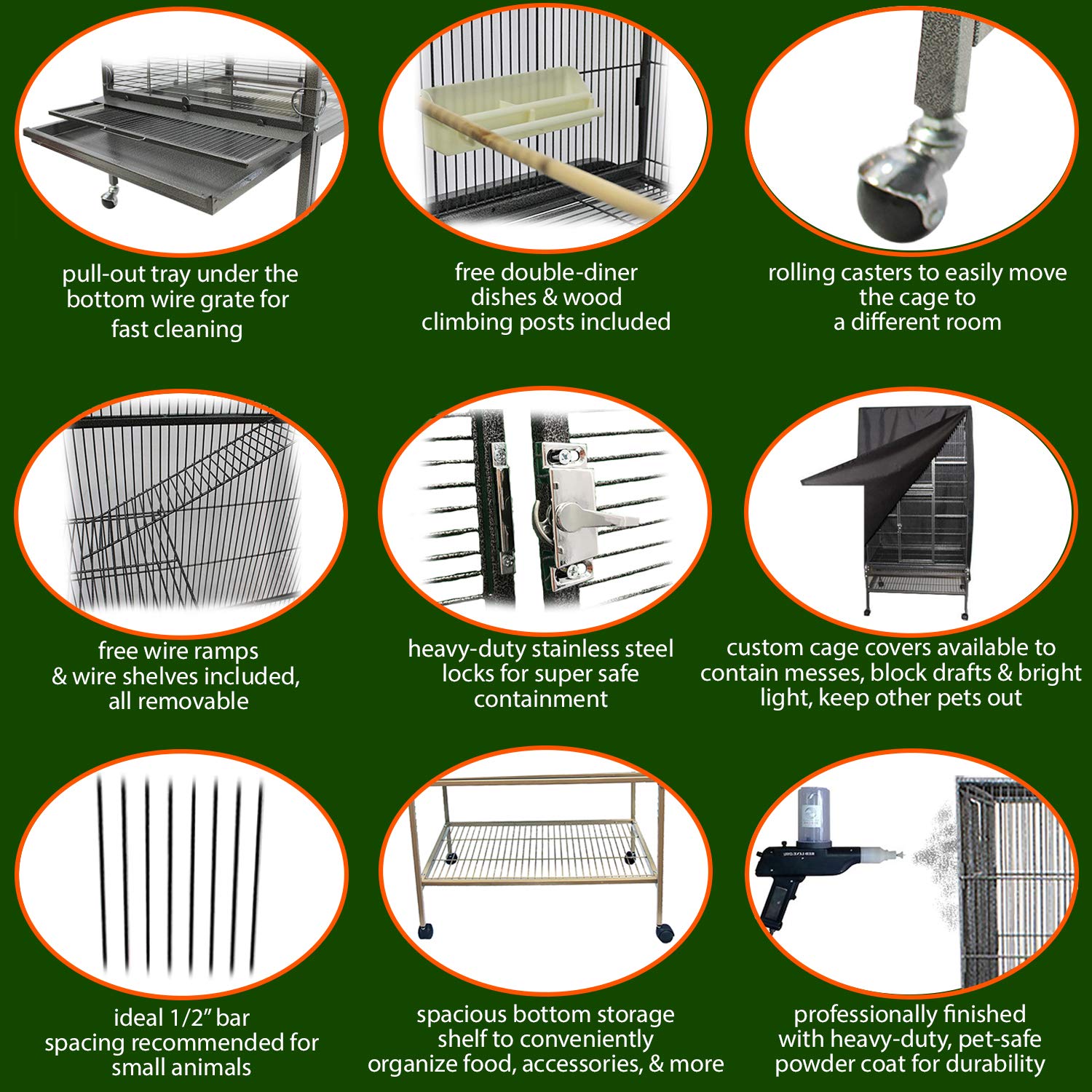 Premium Congo Cage & Starter Kit for Sugar Gliders - Complete Habitat Set with Durable Cage, Exercise Wheel, Nutritious Food Mix, Water Bottle, Feeding Bowls & Cozy Nest Pouch - Perfect for Small Pet Homes, Vet Clinics & Exotic Animal Enthusiasts