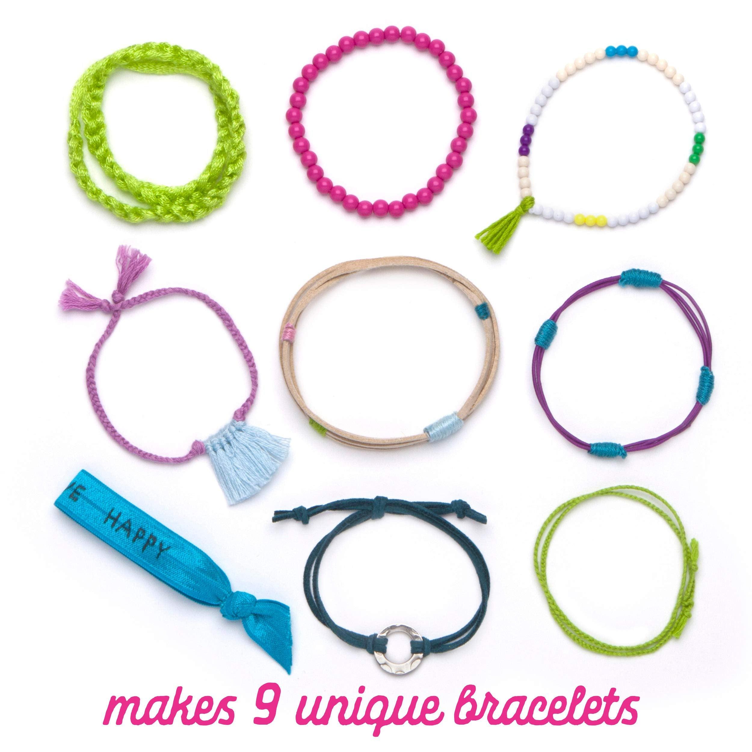 Craft-Tastic DIY Bracelet Making Kit for Kids - Jewel Tone Beads & Charms - Creative Arts & Crafts Gift for Girls - Perfect for Birthday Parties & Playdates