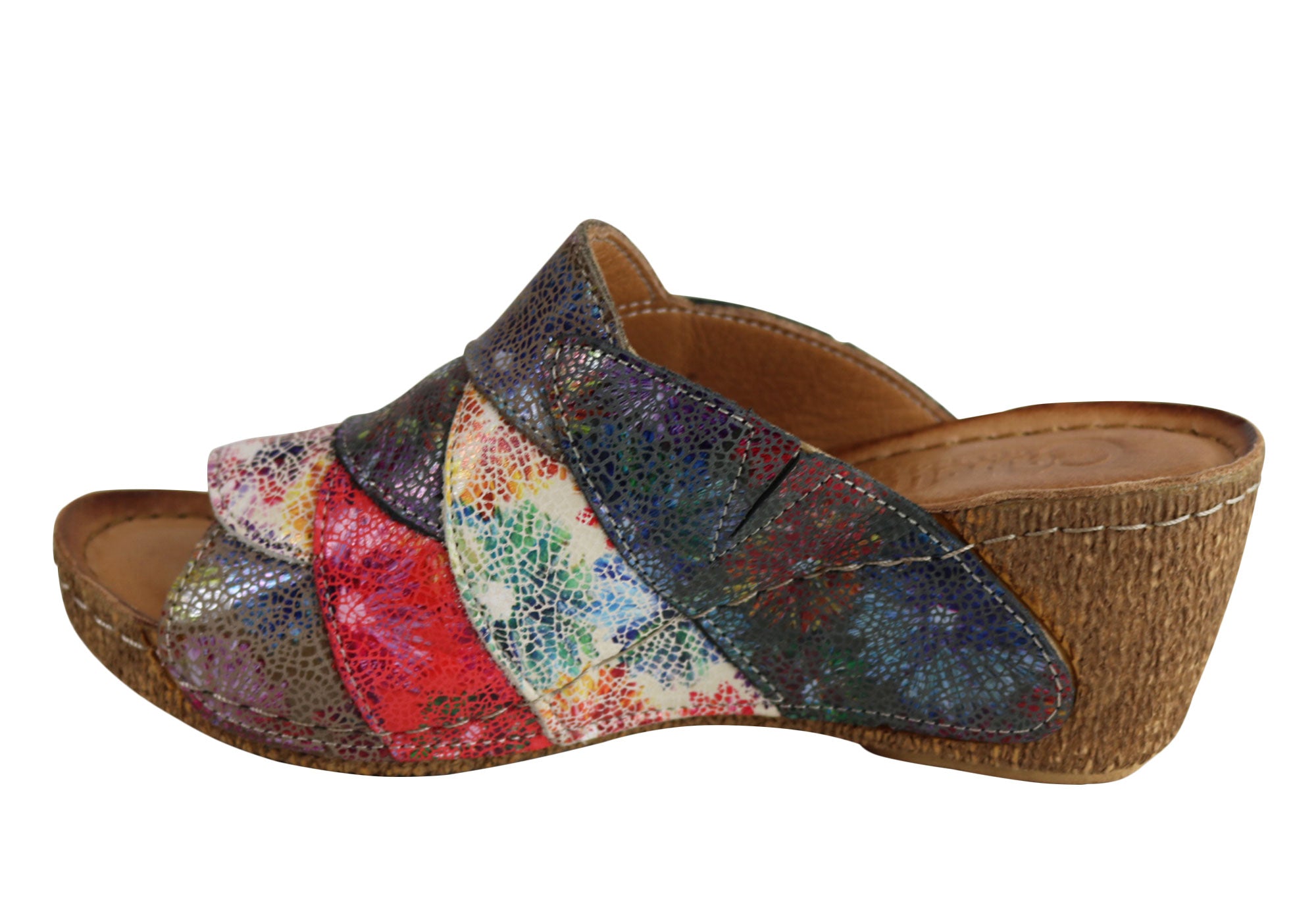 Hannah Women's European Leather Wedge Slide Sandals - Comfortable & Stylish Summer Shoes for Beach, Vacation & Casual Wear