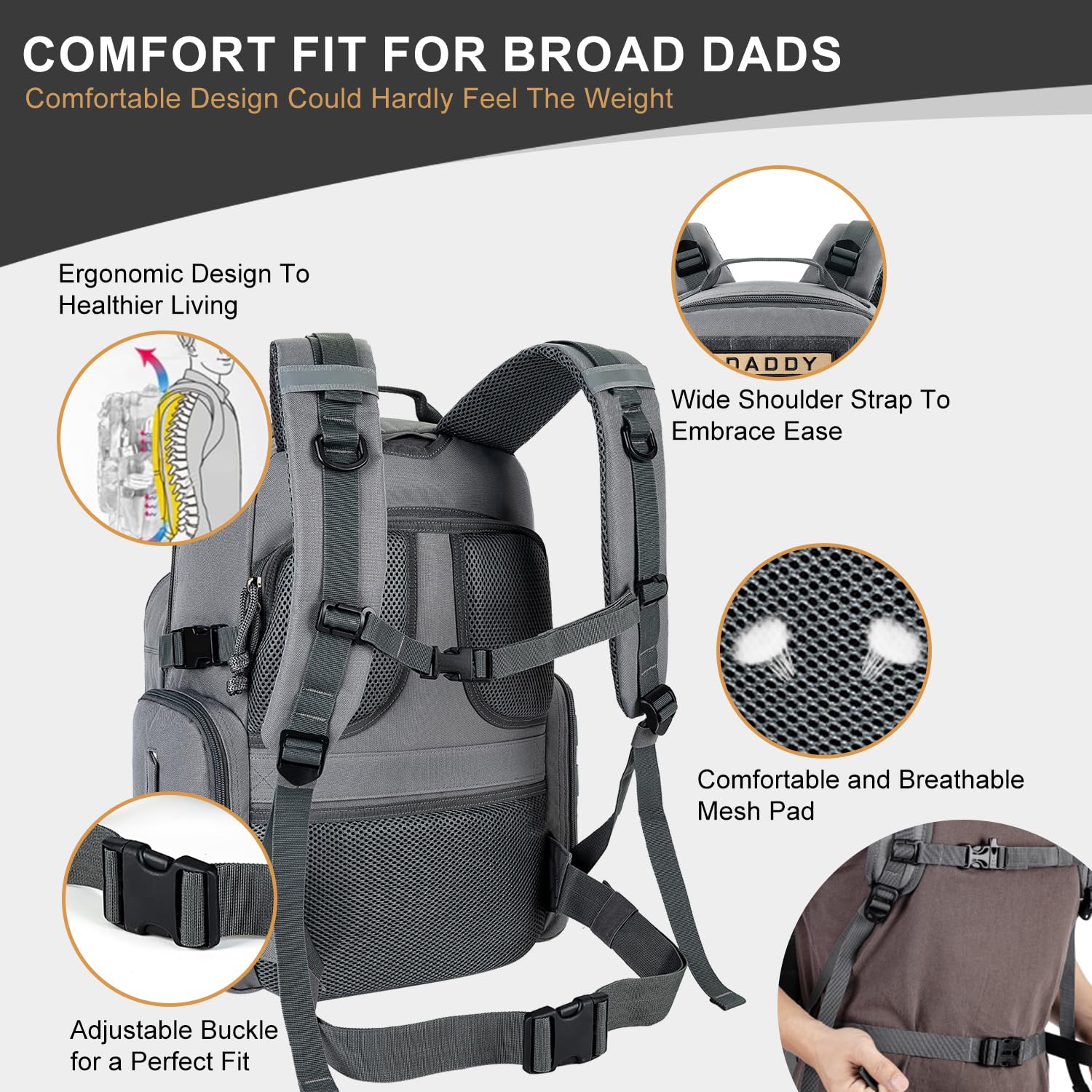 MIRACOL Military Tactical Diaper Backpack for Men - Large Waterproof Baby Bag for Hiking, Travel, Camping - Army Green Daddy Gear Backpack for Outdoor Enthusiasts | Perfect for Dads on the Go, Family Outings & Adventure Trips