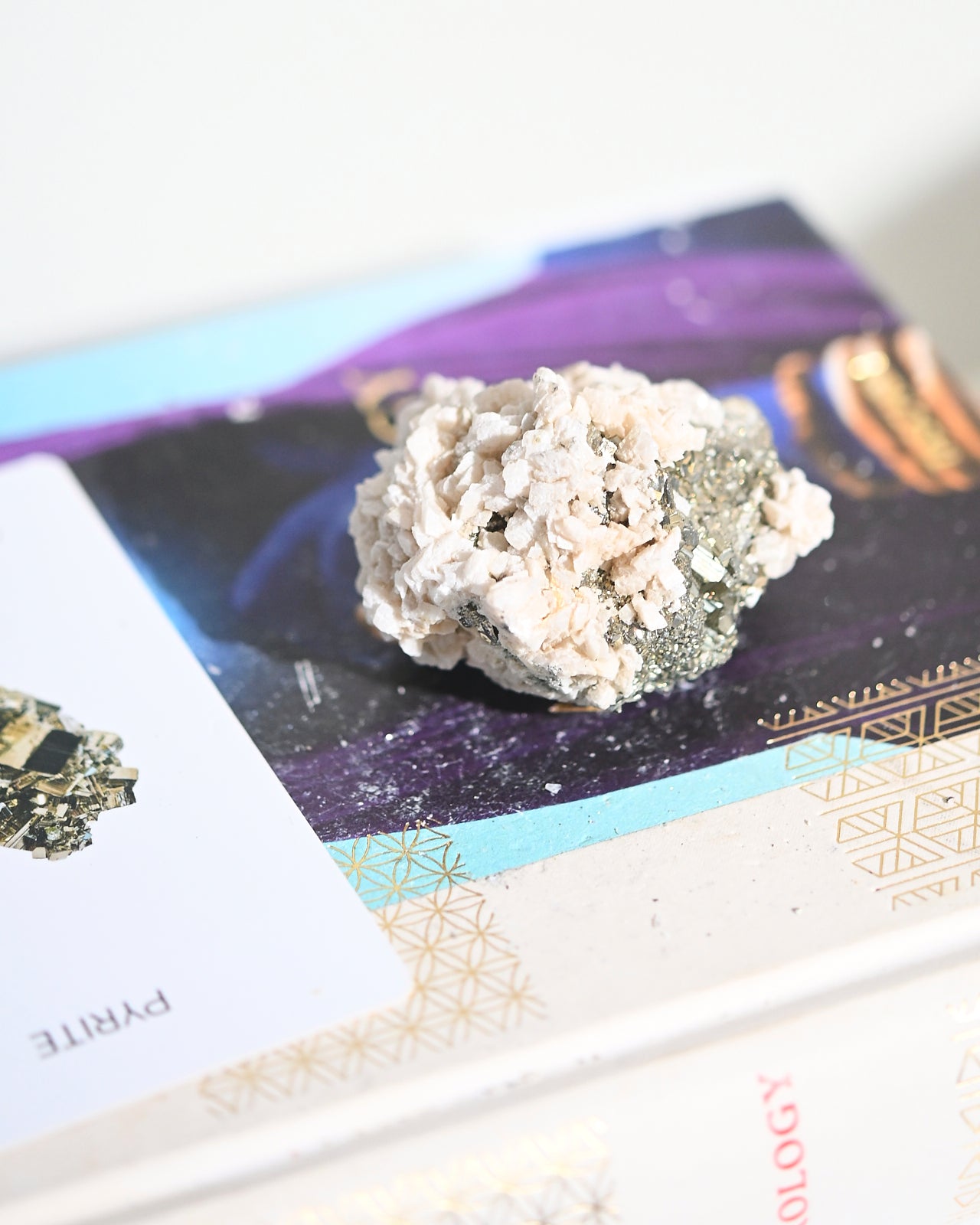 Natural Pyrite and Calcite Crystal Cluster Specimen - Healing Stones for Meditation, Reiki & Home Decor | Mineral Collection for Spiritual Energy & Office Display
