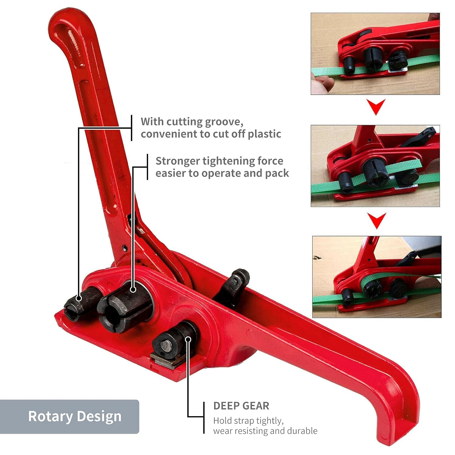 Professional Packaging Strapping Kit - Heavy Duty Pallet Poly Tensioner Tool with Sealer, Banding Tool, 4000