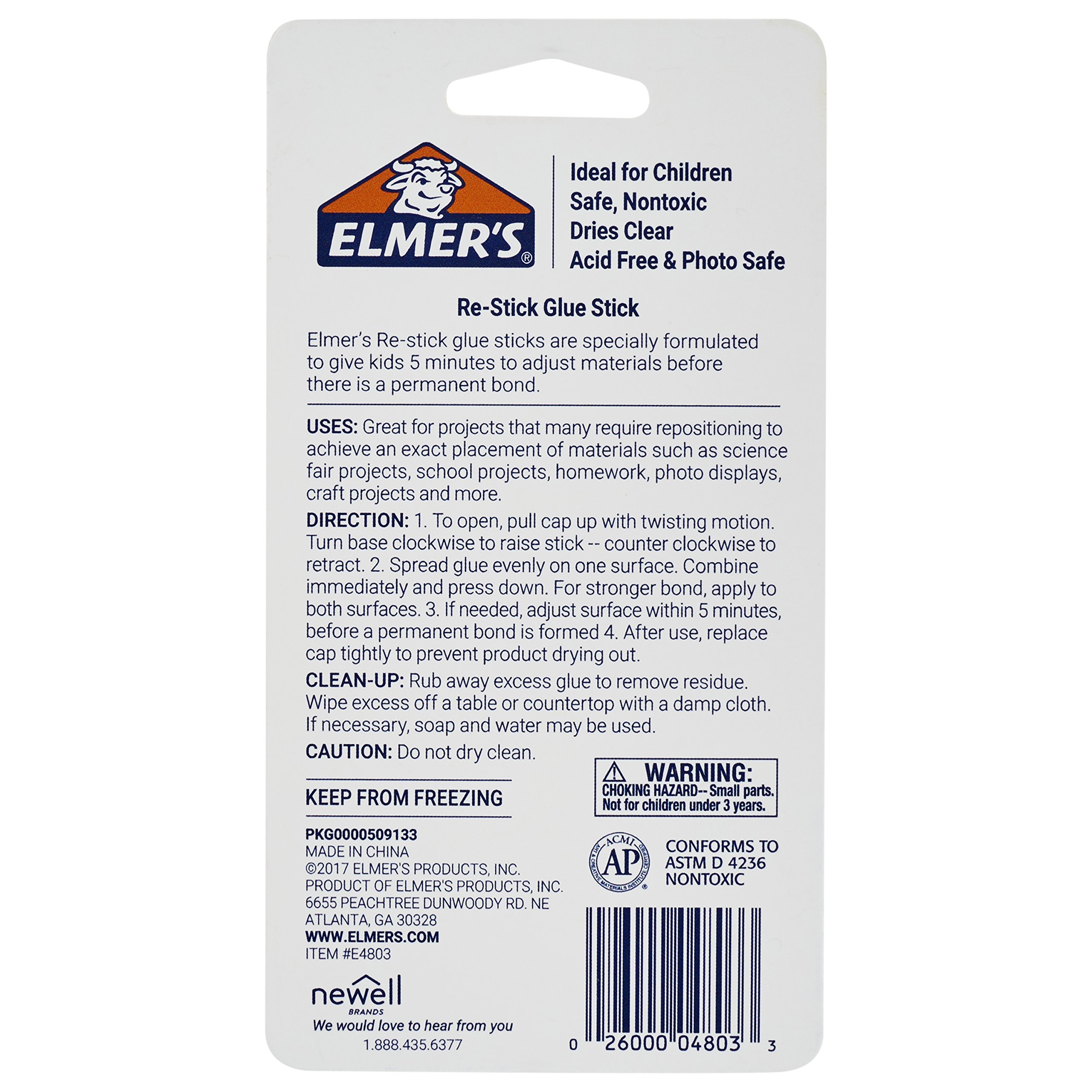 Elmer's Disappearing Purple Glue Sticks, Washable School Supplies for Kids, 3-Pack - Perfect for Arts & Crafts, Scrapbooking, and Classroom Projects