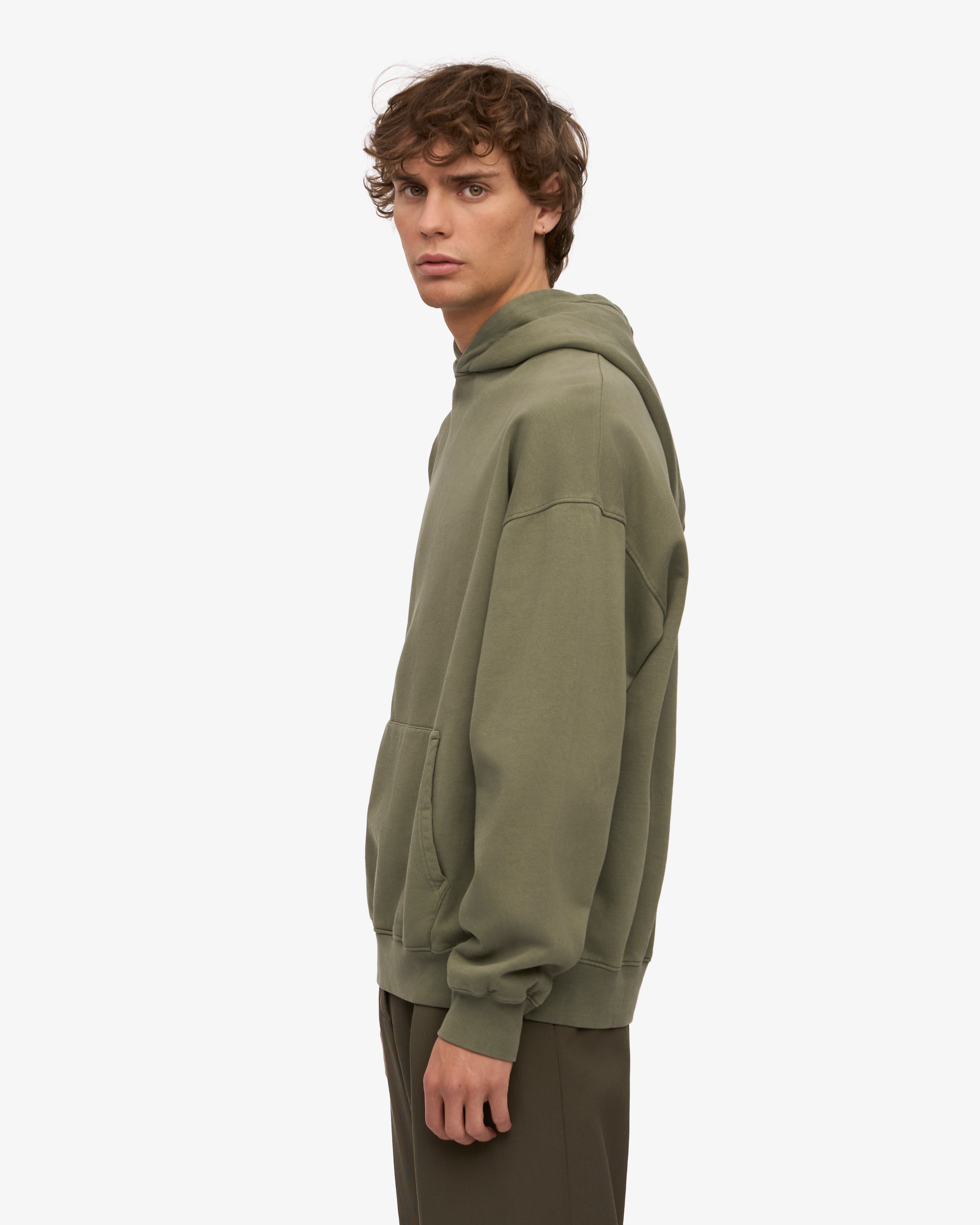 Organic Oversized Hoodie for Women - Soft & Cozy Pullover Sweatshirt - Dusty Olive Green - Perfect for Casual Wear, Lounge & Outdoor Activities