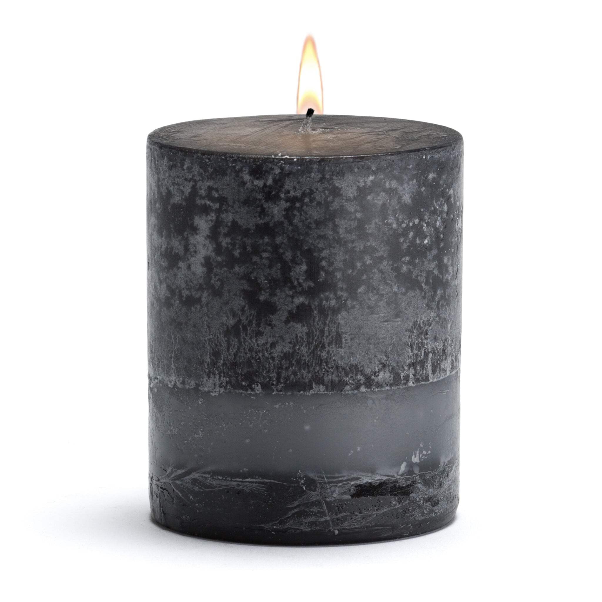 Black Bamboo Pillar Candles - 6 Pack 36 Inch Tall Natural Scented Candles for Home Decor, Wedding Centerpieces & Romantic Ambiance