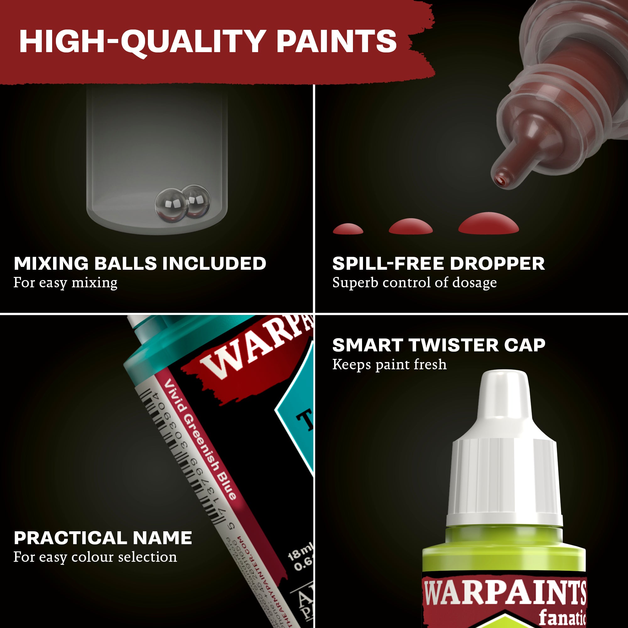 Warpaints Fanatic: Premium Wargamers Paint Set Combo for Miniature Tabletop Gaming - Perfect for Warhammer, D&D, and Model Painting