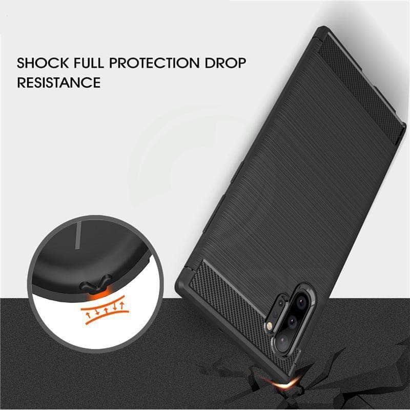 Samsung Galaxy Note 10 Plus Case - Shockproof Silicone Soft Carbon Fiber Phone Cover with Military-Grade Protection | Perfect for Daily Use, Travel & Outdoor Activities