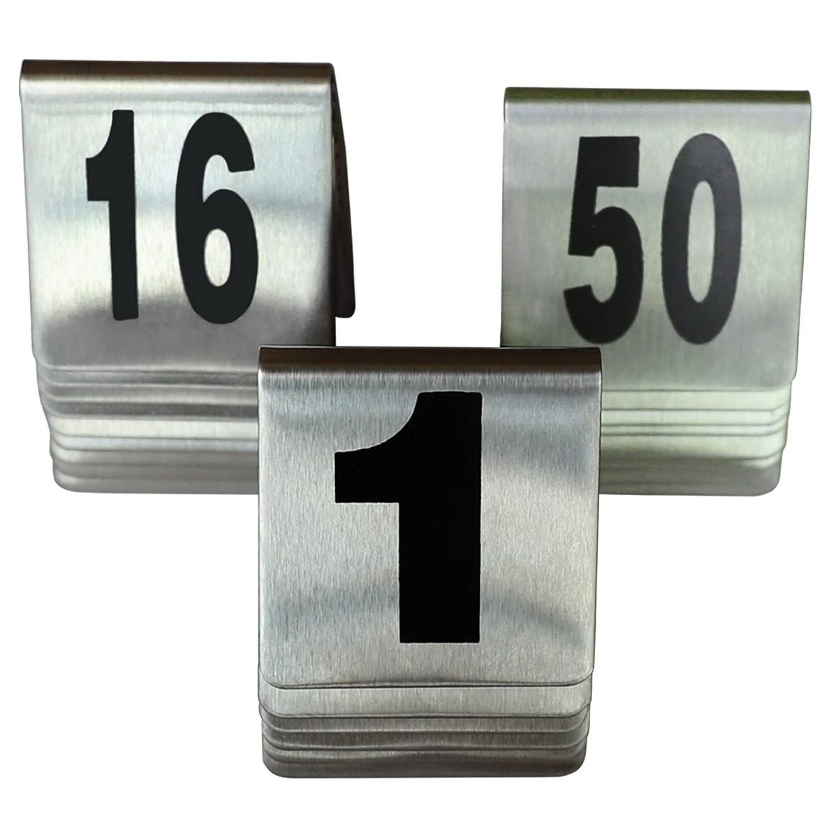 Stainless Steel Restaurant Table Numbers 1-50 (2x2 Inch) - Durable & Rustproof for Wedding, Banquet, and Event Seating