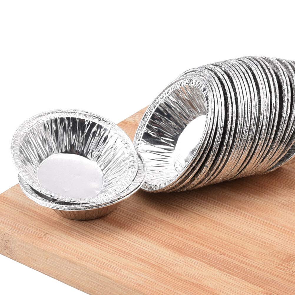 250pcs Aluminum Foil Muffin Cupcake Baking Cups - Round Tartlet Molds for Egg Tarts, Caramel Pudding & Desserts | Reusable Baking Tins for Home, Party & Professional Use