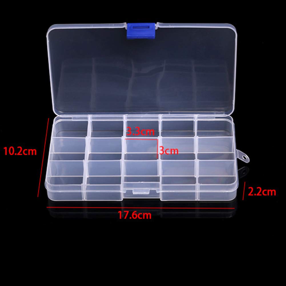 Elegant 15-Grid Transparent Jewelry Storage Box - Perfect for Earrings, Ear Studs & Small Jewelry Organizer - White | Ideal for Travel, Home & Gift Giving
