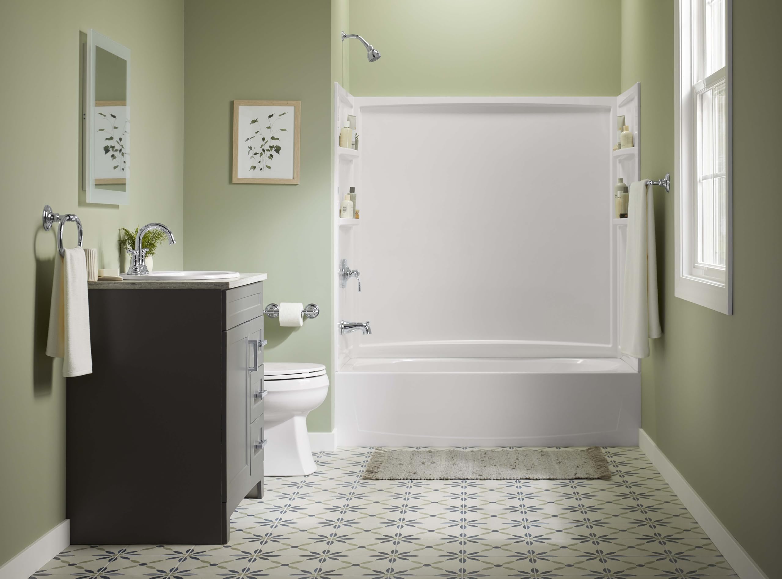 KOHLER Ludington Bath and Shower Faucet Trim Set - Chrome Finish, 2-Handle, 8-Inch Centerset - Perfect for Modern Bathroom Renovation and Spa-Like Shower Experience
