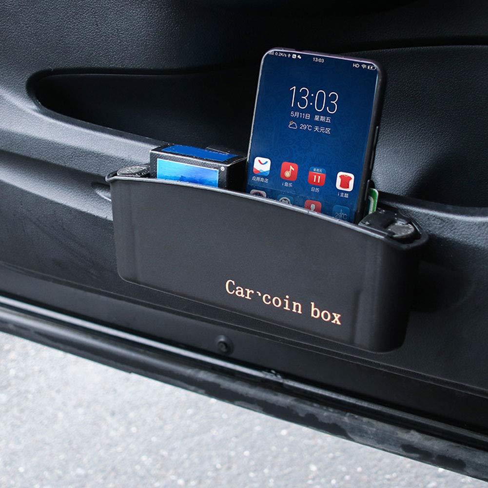 Plastic Car Phone Holder & Storage Organizer - Multi-Use Car Door Pocket Organizer with Trash Bin - Perfect for Car Accessories, Road Trips & Daily Commute