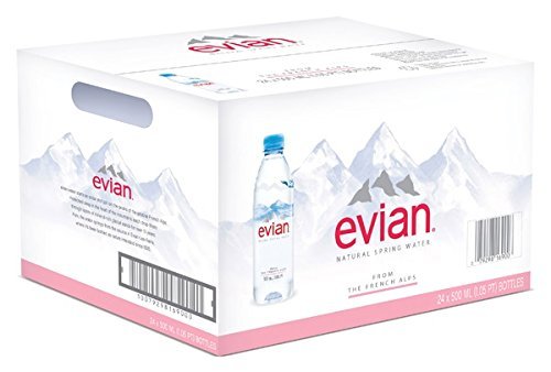 Evian Natural Spring Water 500ml (16.9 oz) Bottles - Pack of 48 (2 Cases x 24) | Premium Naturally Filtered Mineral Water | Perfect for Office, Gym, Travel & Emergency Hydration