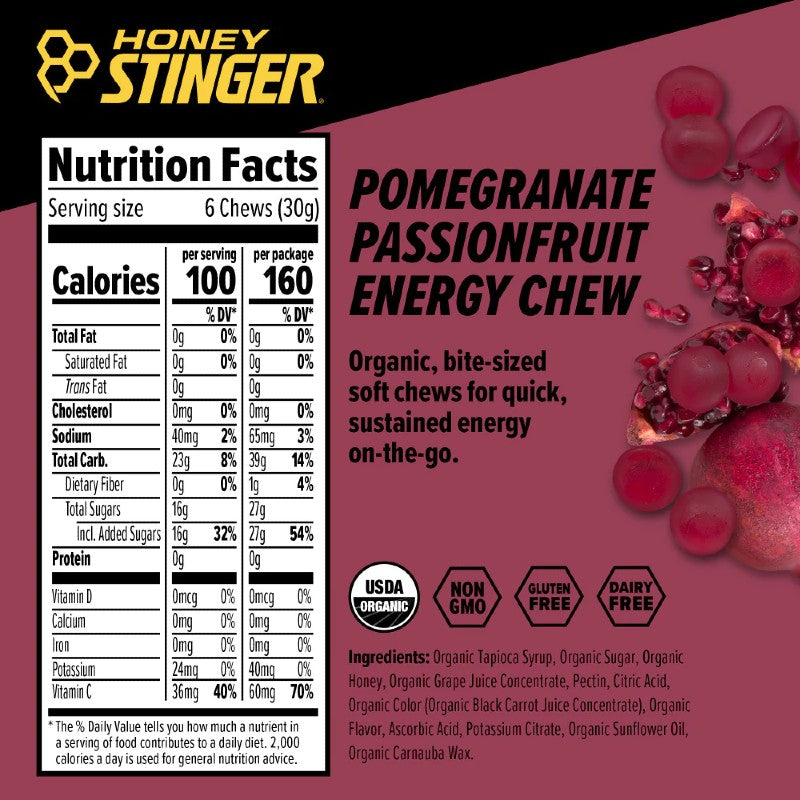 Honey Stinger Energy Chews - Natural Sports Nutrition for Runners, Cyclists & Athletes - Boost Endurance & Recovery During Workouts & Outdoor Activities