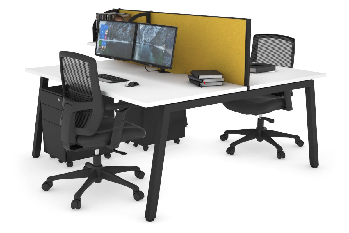 Quadro 2-Person Office Workstation Desk - 1600L x 800W with Cable Management - Perfect for Collaborative Workspaces & Home Offices