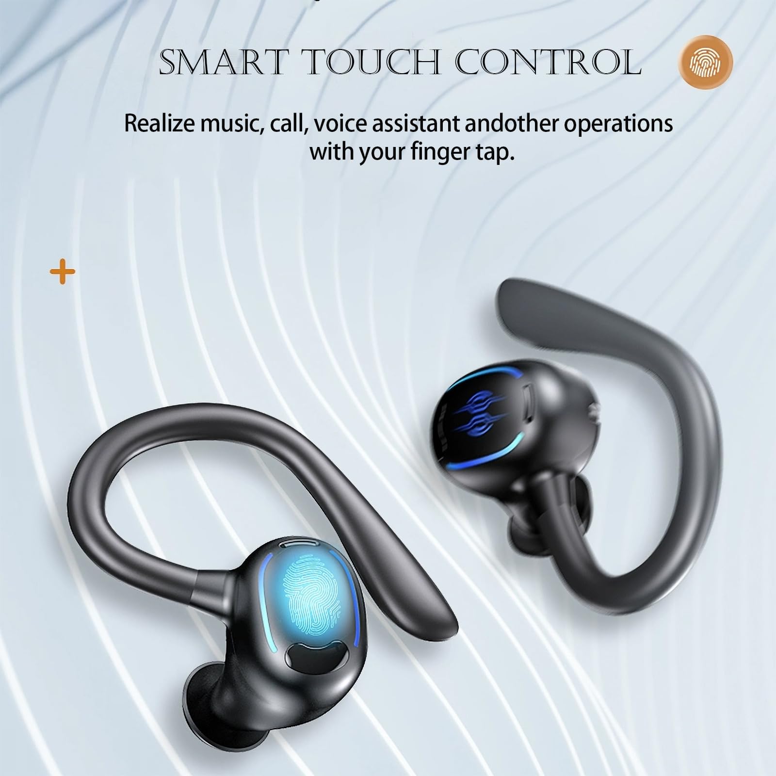 Wireless Bluetooth Sports Earbuds with Ear Hooks - Sweatproof & Waterproof Over-Ear Headphones for Running, Workout, Gym, Cycling & Outdoor Activities - Secure Fit for Active Lifestyles