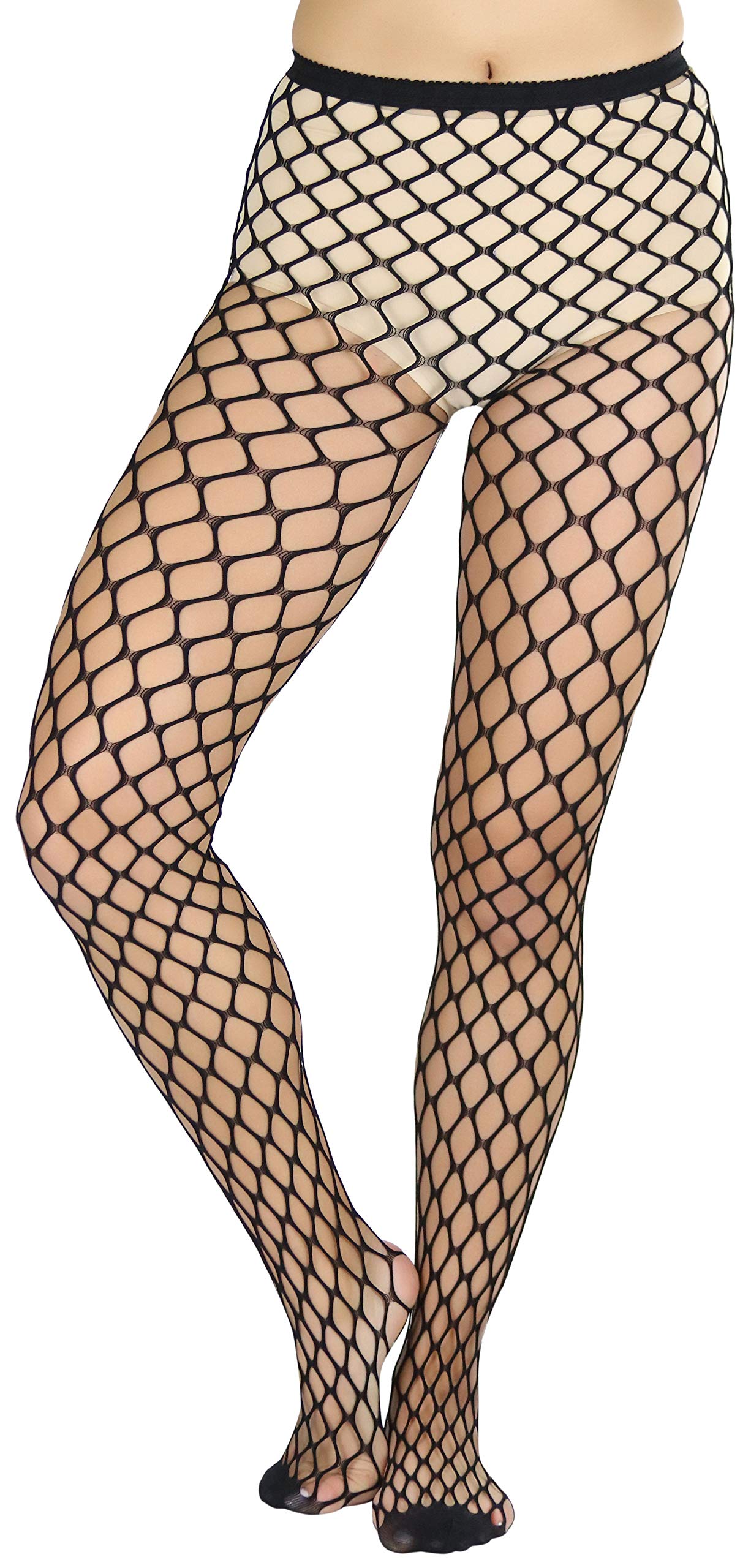 ToBeInStyle Women's Large Mesh Diamond Pattern Pantyhose Stockings - Sexy Sheer Tights for Party, Cosplay & Evening Wear