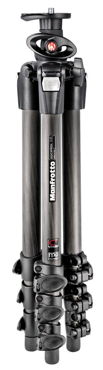 Manfrotto 055CXPRO4 Carbon Fiber Tripod with Q90 Column - 4-Section Professional Camera Tripod with Magnesium Castings (Black) for Photography, Videography & Outdoor Shooting