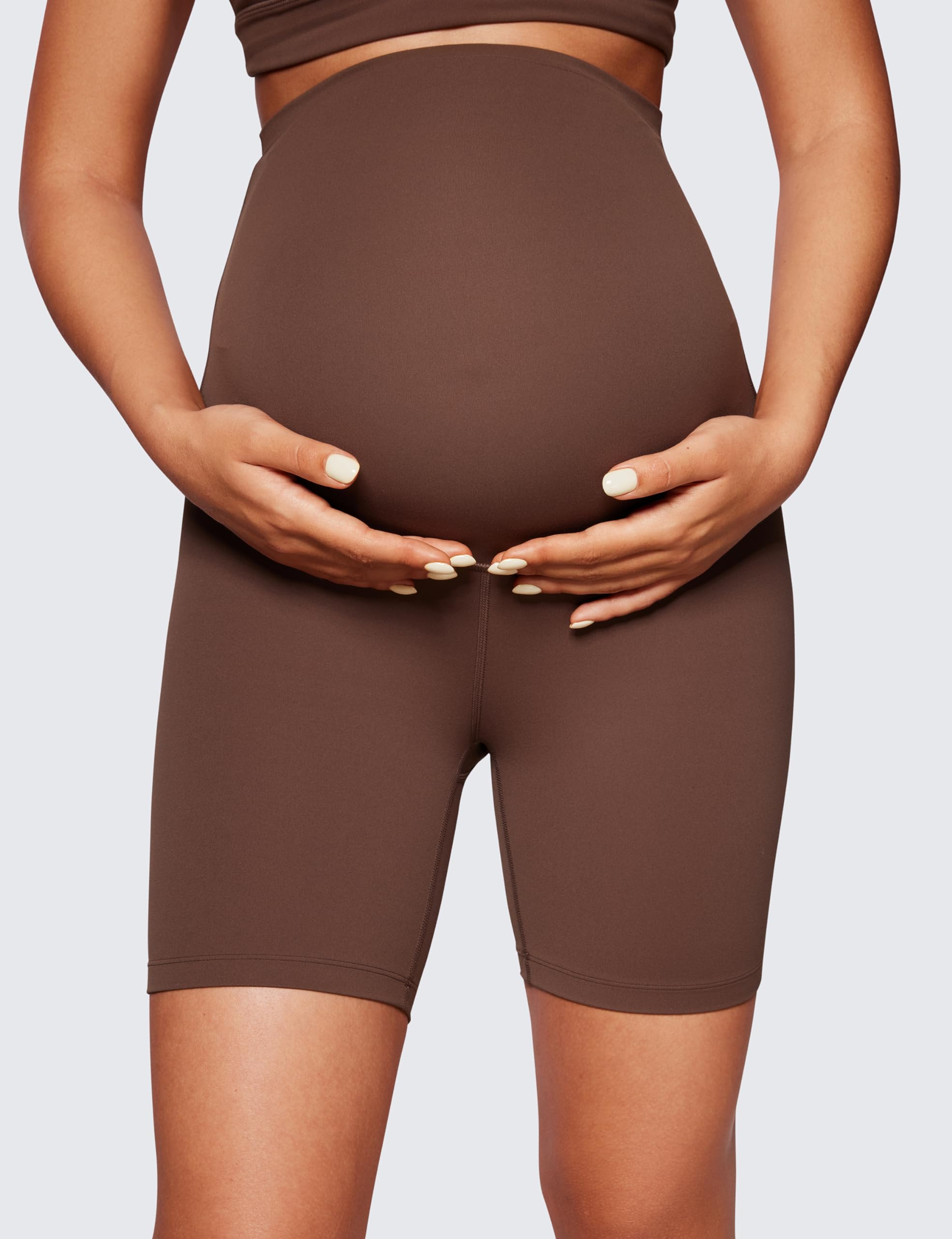 CRZ YOGA Women's Butterluxe Maternity Biker Shorts - Over The Belly 6