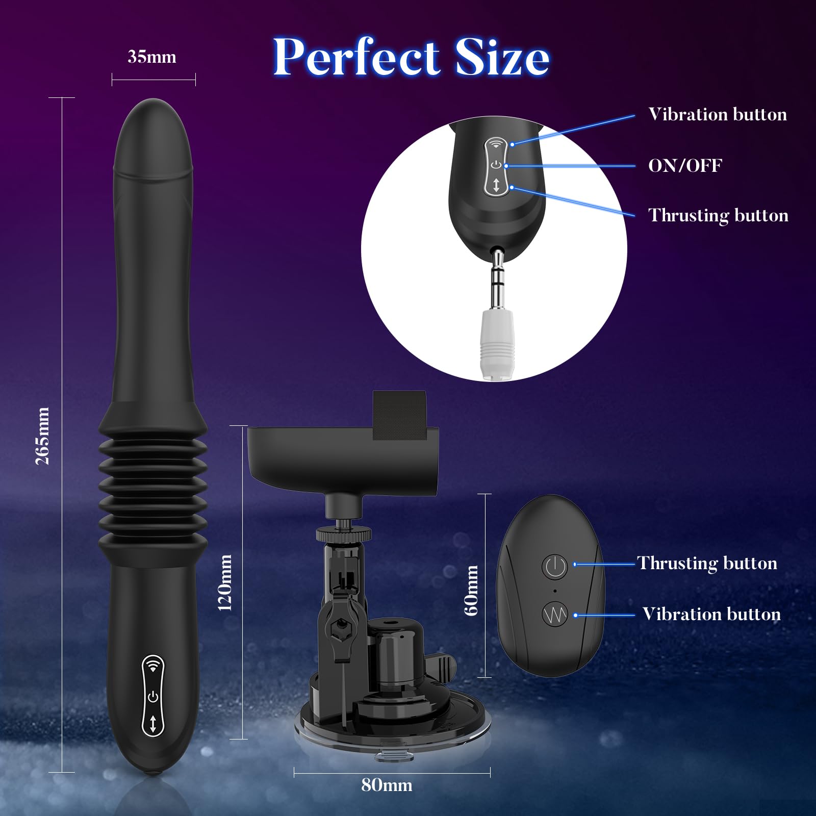 Premium Sex Machine for Women & Men - 10 Vibration & Thrusting Modes, Remote Control Realistic Dildo with Strong Suction Cup for G-Spot, Clitoral & Anal Stimulation | Perfect for Couples Play, Solo Pleasure & BDSM Exploration