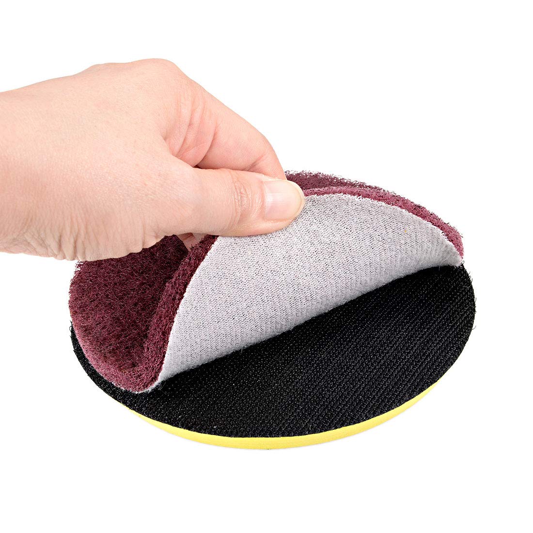 uxcell 5 Inch 400 Grit Power Drill Brush Tile Scrubber - Heavy Duty Scouring Pads for Grout Cleaning, Tile Restoration & Surface Prep (3 Pack) - Perfect for Bathroom, Kitchen & Outdoor Cleaning Projects