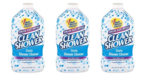 4-Pack of 3 CLEAN SHOWER REFILLS 60OZ - Long-Lasting Shower Cleaner for Bathroom, Tile, and Glass - Perfect for Daily Use and Deep Cleaning