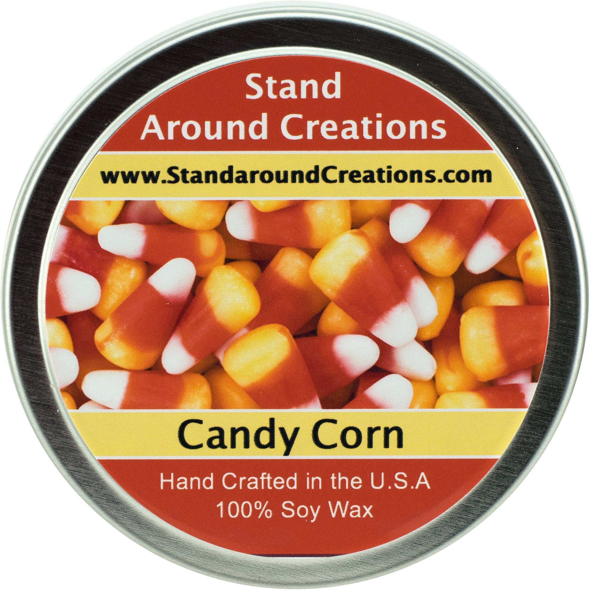 Premium 100% Natural Soy Wax Aromatherapy Candle - 6oz Tin - Warm Vanilla Candy Corn Scent with Buttery Top Notes & Hint of Almond | Relaxing Home Fragrance for Stress Relief, Meditation & Cozy Evenings