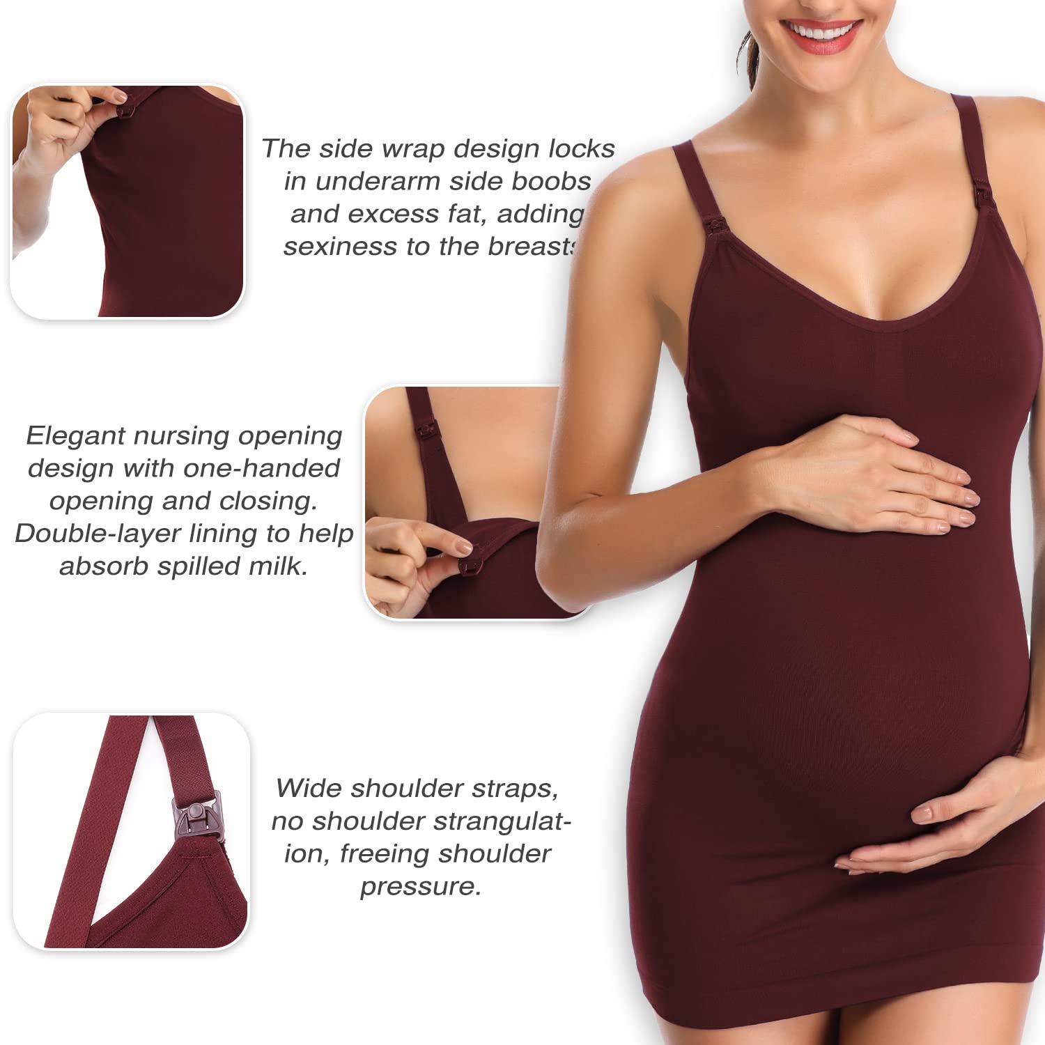 Best Nursing Tank Tops for Breastfeeding Moms - Comfortable Maternity Camisoles with Built-in Bra Support - Perfect for Pregnancy, Postpartum & Everyday Wear