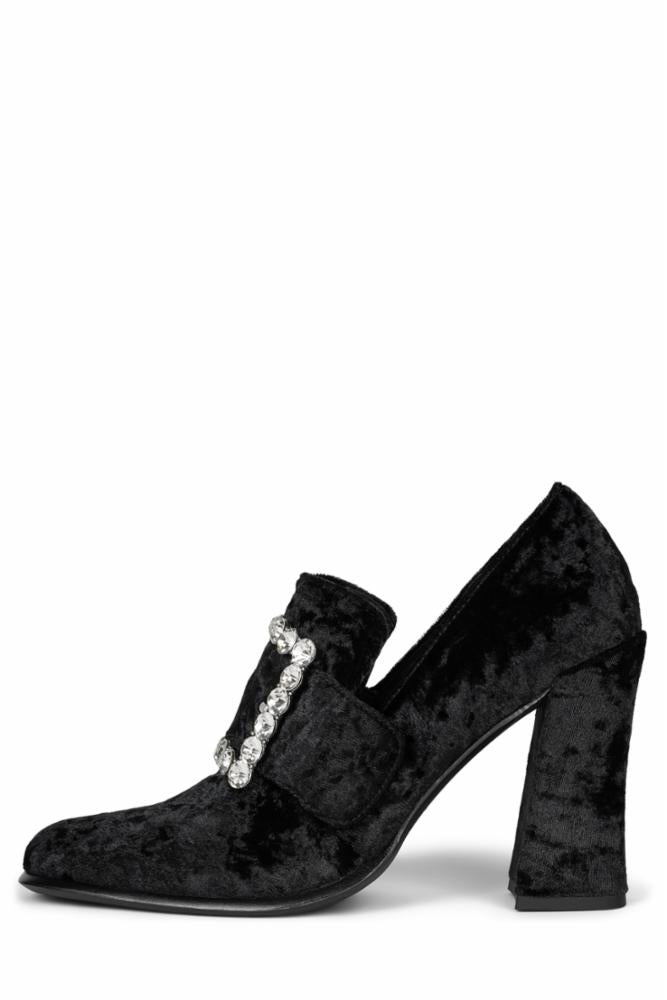 Jeffrey Campbell Women's Nostalgia Black Leather Platform Boots - Chunky Heel Ankle Booties for Casual Outfits & Night Out