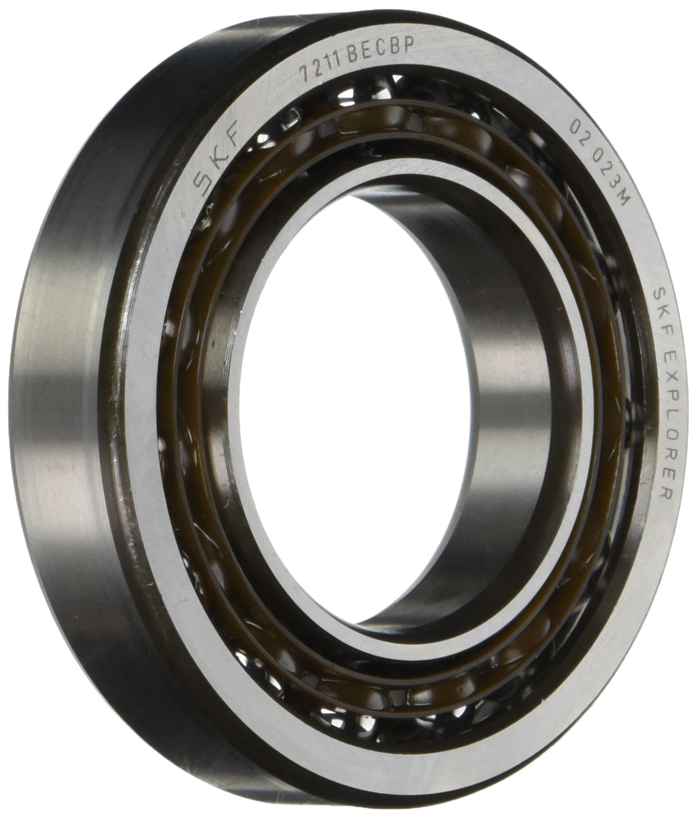SKF 7212 BECBP Light Series Angular Contact Ball Bearing - ABEC 1 Precision, 40° Contact Angle, Open Design, Polyamide/Nylon Cage, 60mm Bore, 110mm OD, 22mm Width - Universal Mounting for Industrial Machinery, Automotive Applications, and Heavy-Duty Equipment