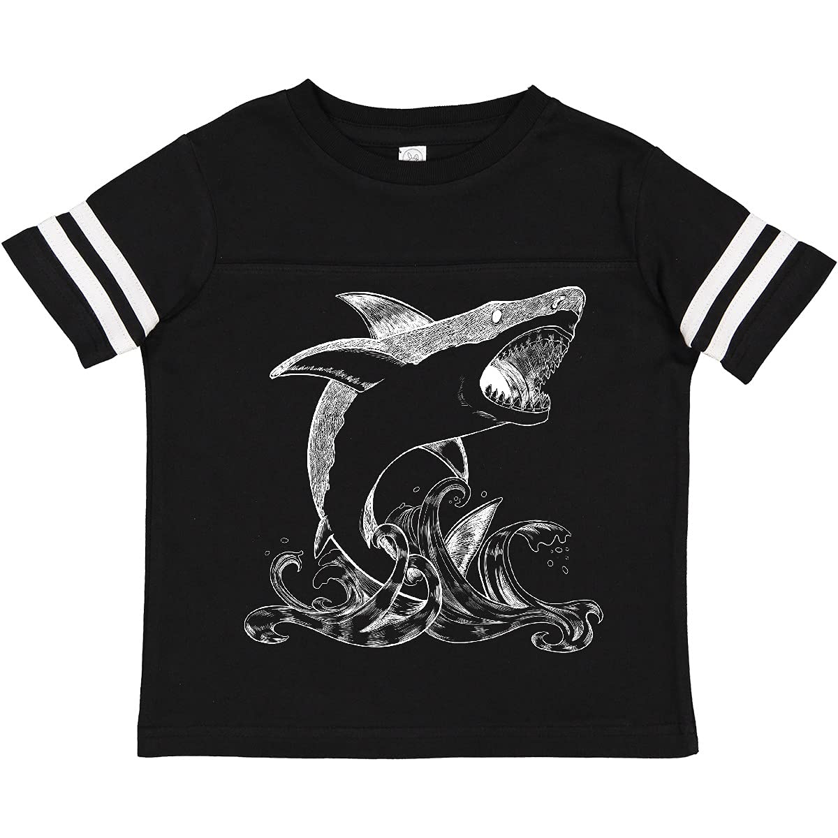 Inktastic Great White Shark Jumping Graphic Toddler T-Shirt - Soft Cotton Kids Tee for Boys & Girls - Perfect for Beach Trips, Shark Week & Summer Outfits