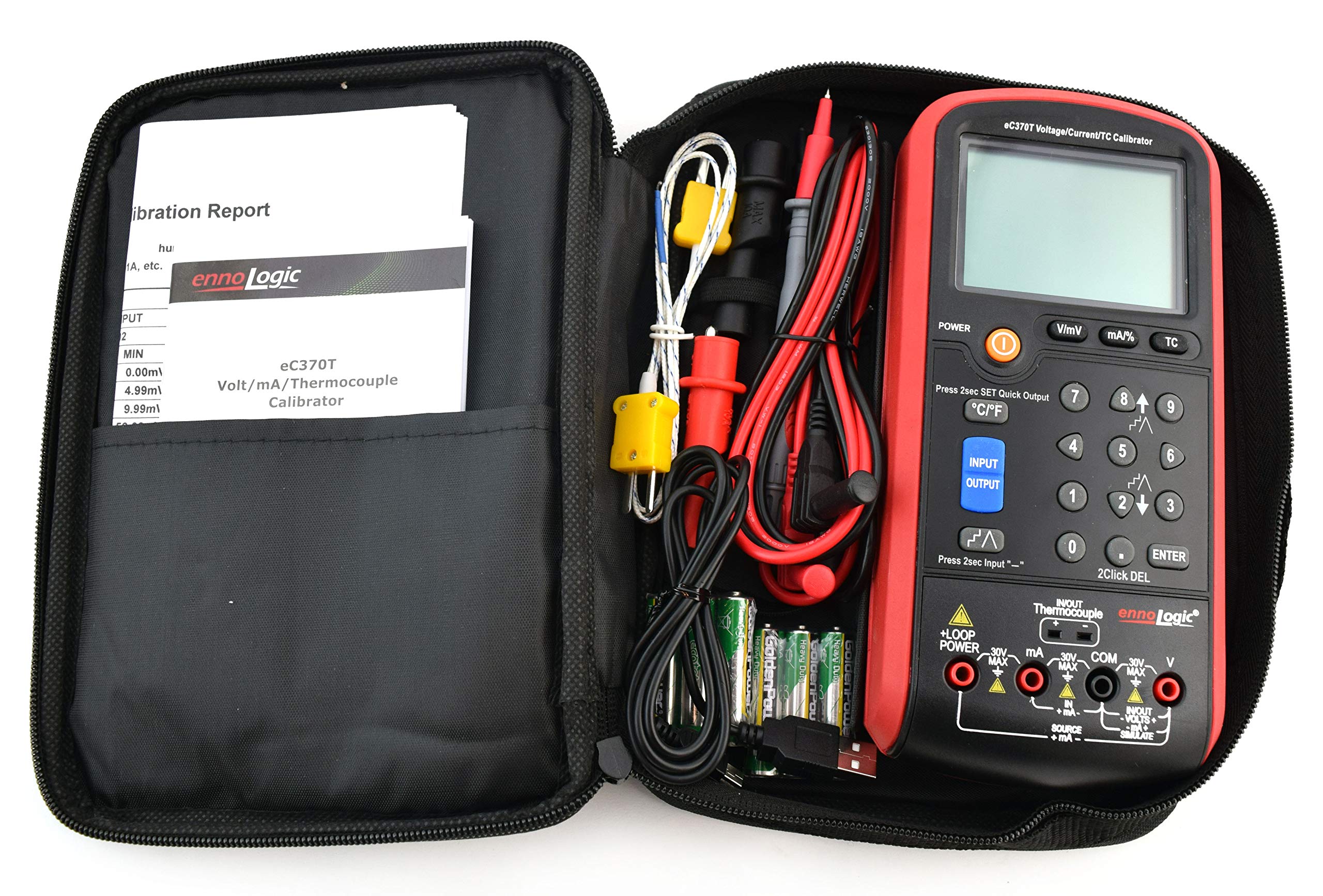 **ennoLogic eC370T Volt mA Thermocouple Loop Process Calibrator – 0-20V & 4-20mA Signal Generator, Meter & Simulator for Transmitters, PLCs, Current Loops – Ideal for Industrial Automation & HVAC Testing**