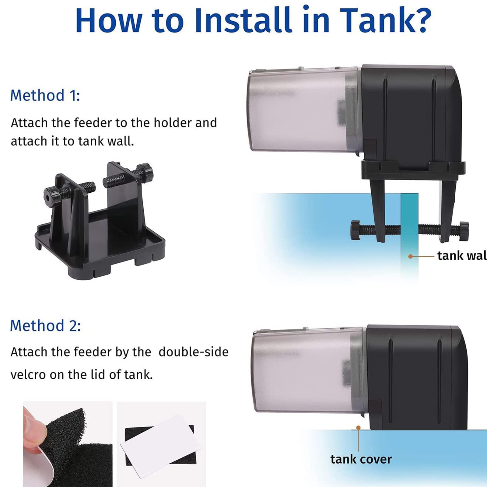 Automatic Fish Feeder for Aquarium - Electric Auto Fish Food Dispenser with LCD Digital Timer, Moisture-Proof Design for Fish Tank & Pond - Perfect for Vacation, Weekend & Holiday Use