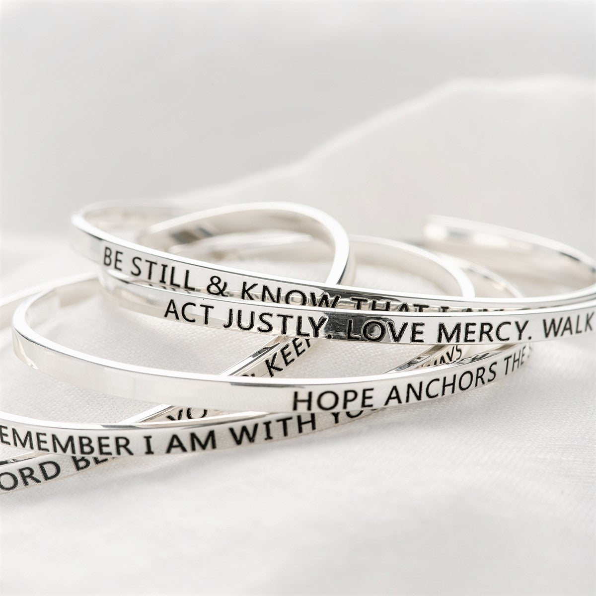 Sterling Silver Custom Engraved Skinny Stacking Cuff Bracelets for Women - 1/8 Inch Wide Minimalist Jewelry - Perfect for Layering, Gifts & Everyday Wear