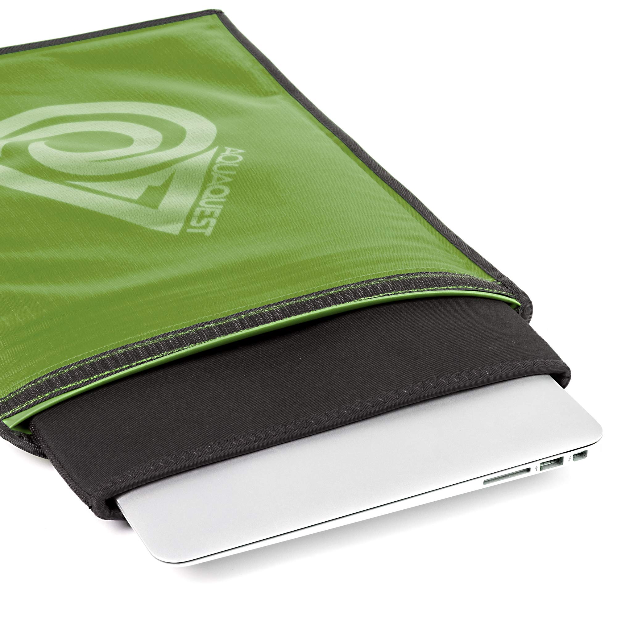 AquaQuest Storm 17 Inch Waterproof Laptop Sleeve - Lightweight & Durable Padded Case with Protective Cover for MacBook, Dell, HP - Perfect for Travel, Commuting & Outdoor Use (Green)