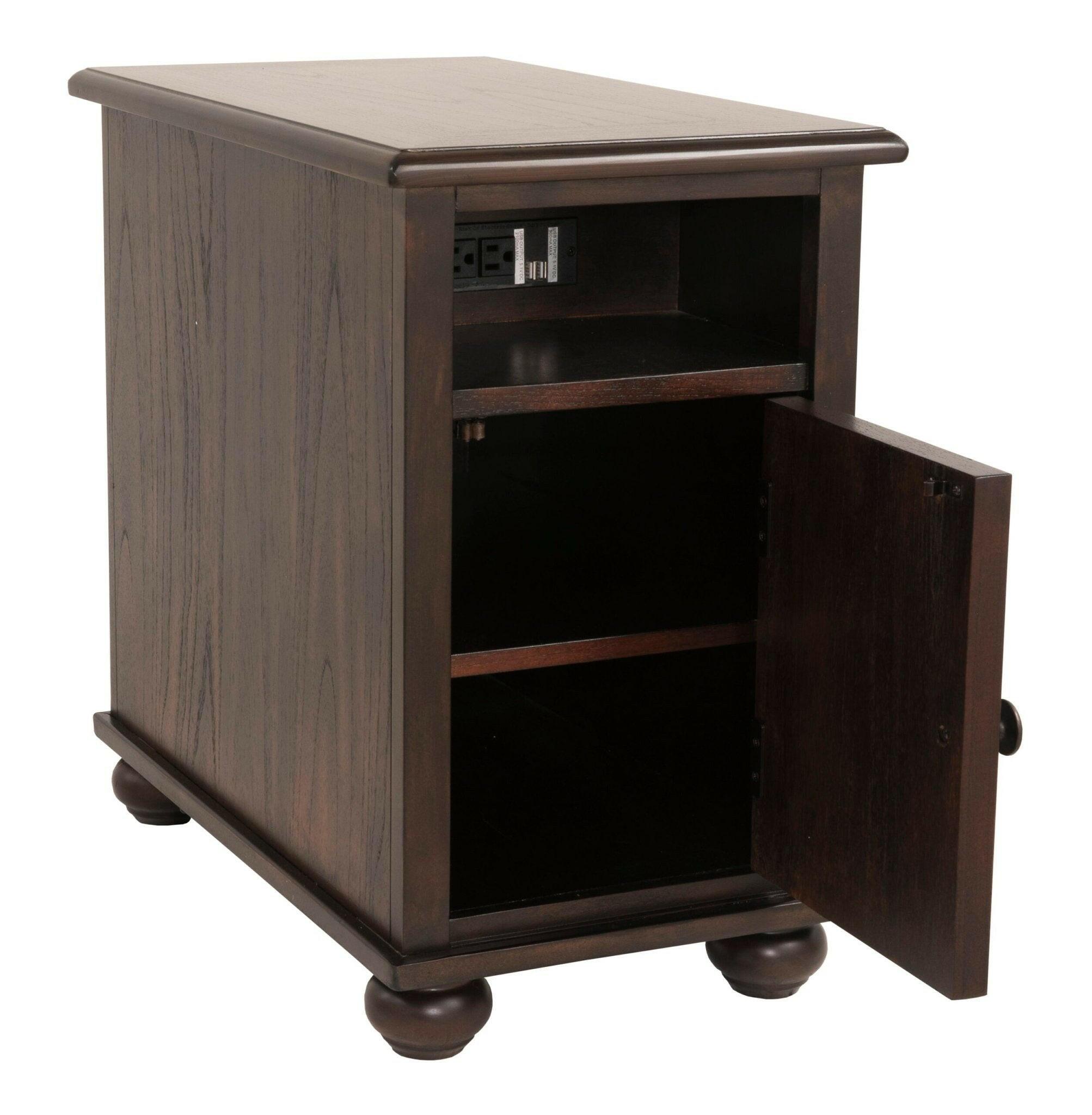 Barilanni Modern End Table T934 7 - Small Side Table for Living Room, Bedroom, Office - Nightstand with Sturdy Metal Frame & Wooden Top - Perfect for Coffee, Books, Lamps & Home Decor