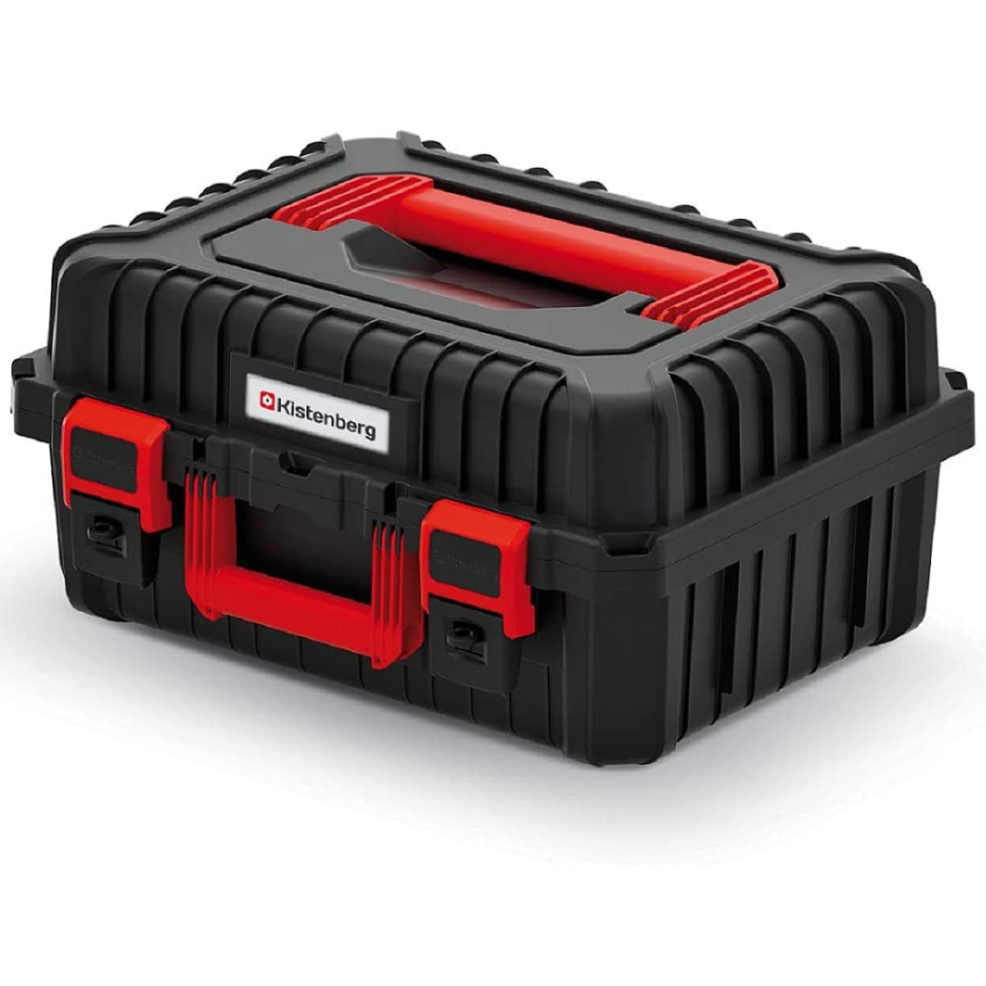 Kistenberg Heavy Duty ABS Tool Box with Foam Insert - Dustproof, 2 Handles for Easy Carrying, Black (17.5