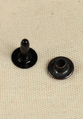 9.0 x 10.5mm Hollow Iron Rivets in Anthracite - Heavy Duty Fasteners for Leather Craft, Automotive & DIY Projects