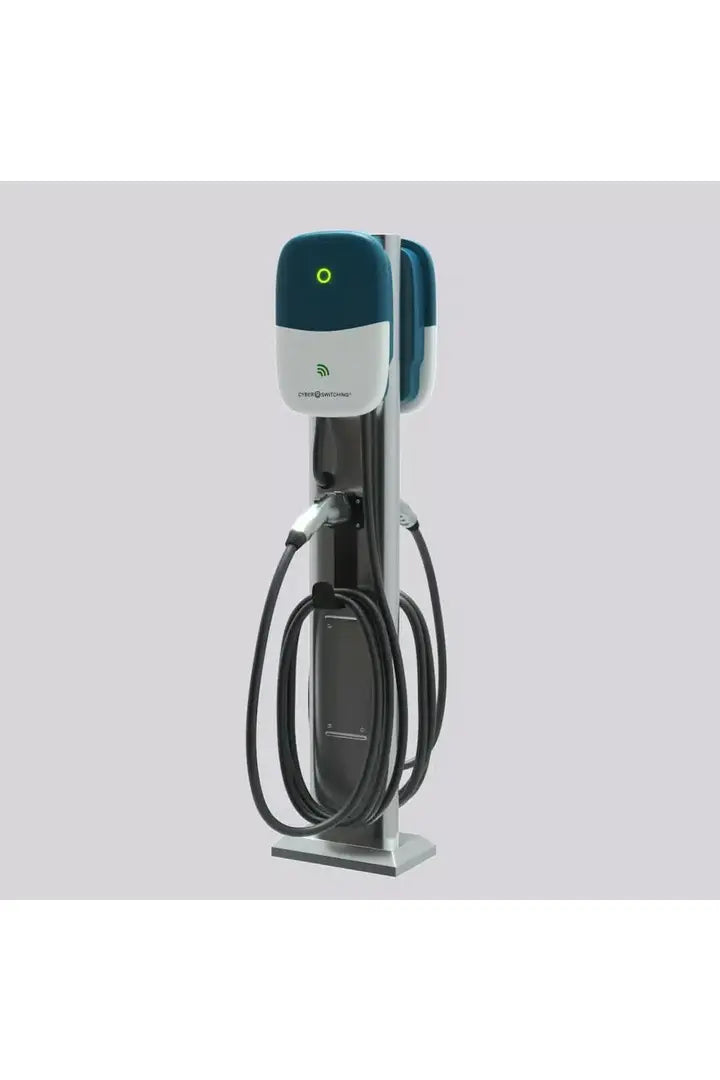 Cyber Switching CSE1 Level 2 EV Charging Station - 48A Fast Charger with RFID Authentication - Perfect for Home & Commercial Electric Vehicle Charging