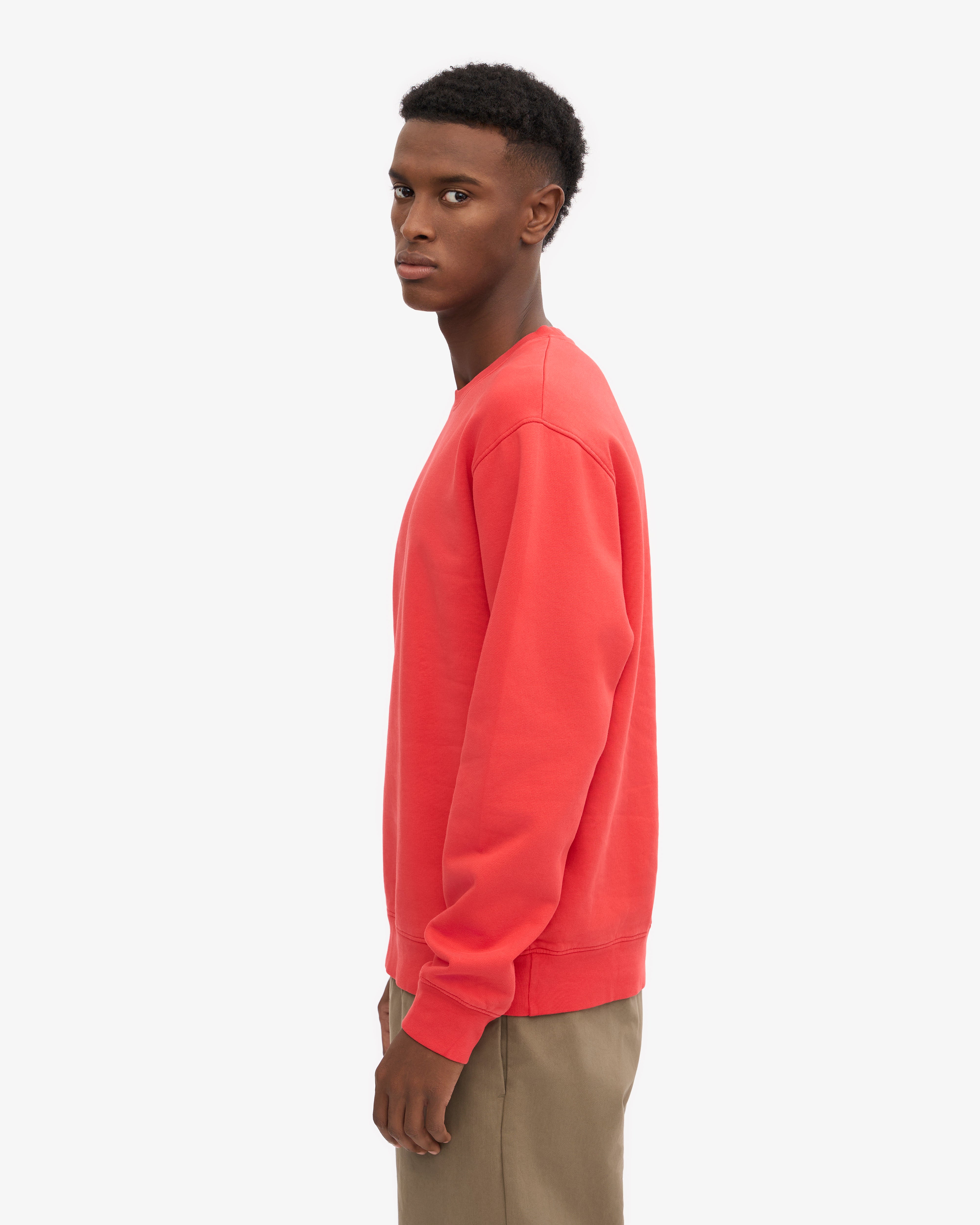 Classic Organic Cotton Crew Neck T-Shirt - Red Tangerine Color | Comfortable Casual Wear for Men & Women | Perfect for Everyday Outfits, Lounge Wear and Summer Fashion