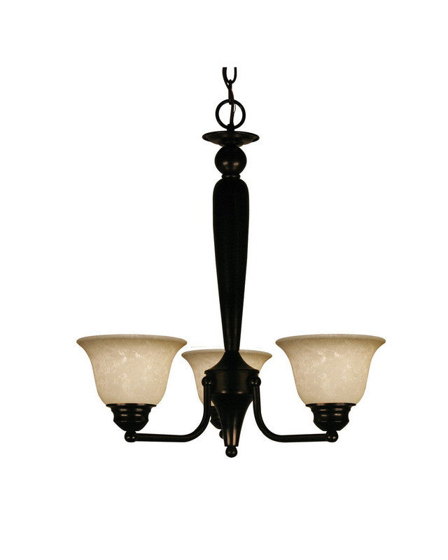 Z Lite Lighting 100 3P BRZ Bronze Finish Three-Light Hanging Chandelier - Elegant Dining Room & Bedroom Ceiling Light Fixture for Modern Home Decor