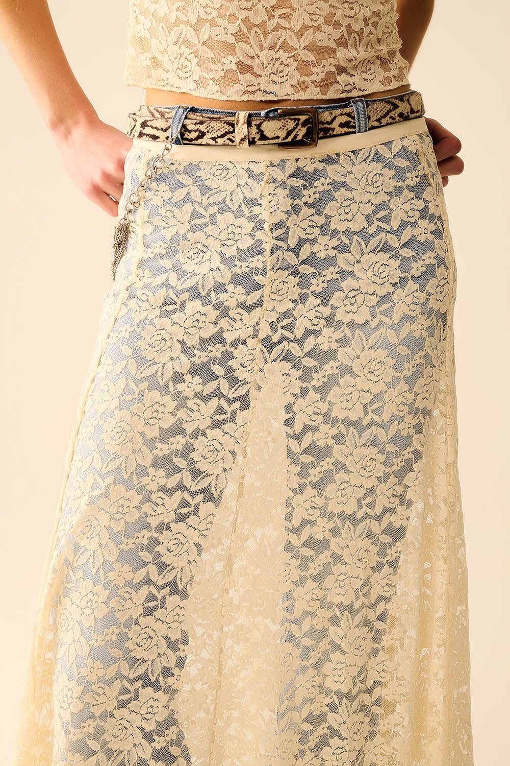 Beige Floral Lace Maxi Dress for Women - Elegant Long Boho Dress for Weddings, Parties & Summer Outings