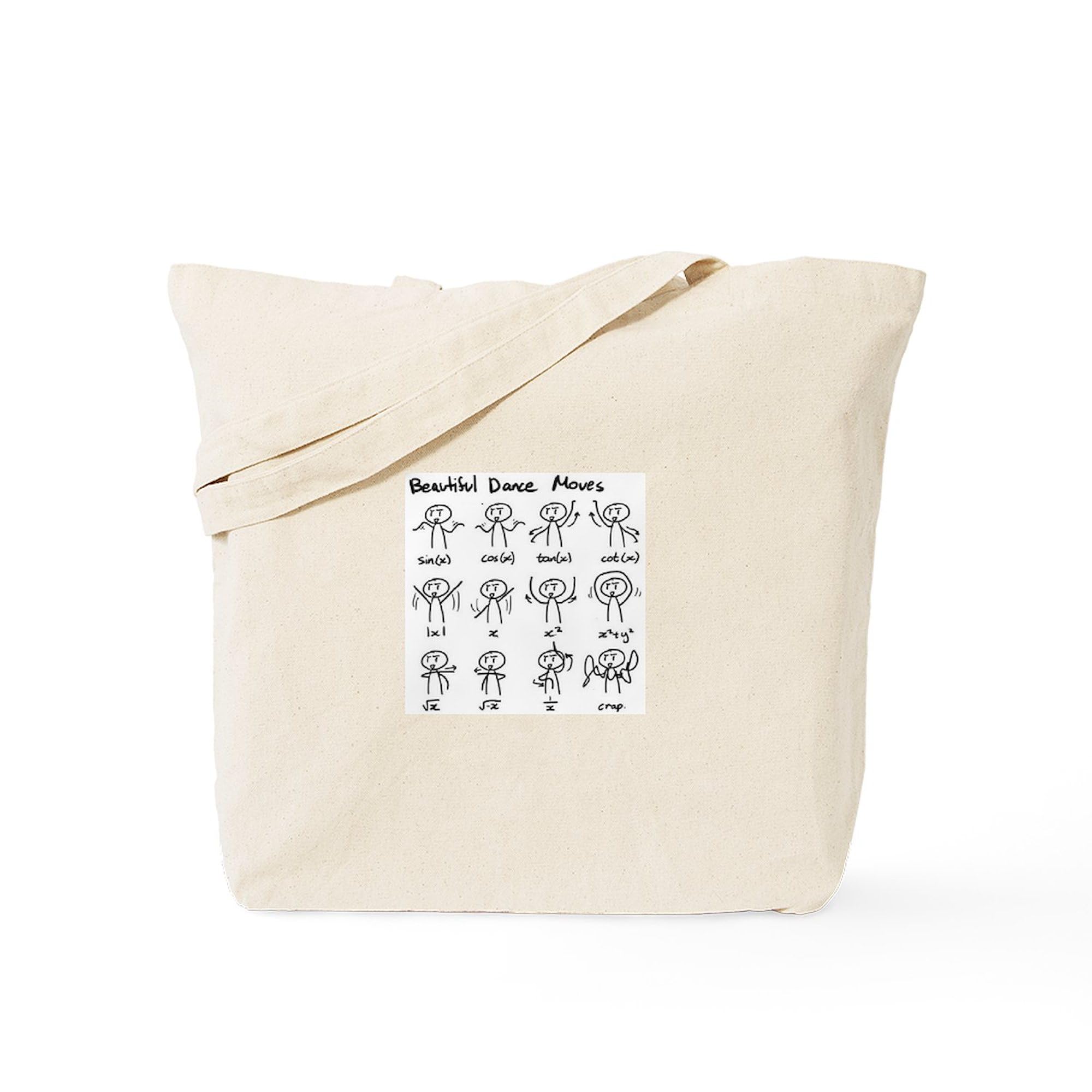 Beautiful Math Dance Moves Tote Bag - Natural Canvas Reusable Shopping Bag for School, Groceries & Beach | Funny Math Teacher Gift