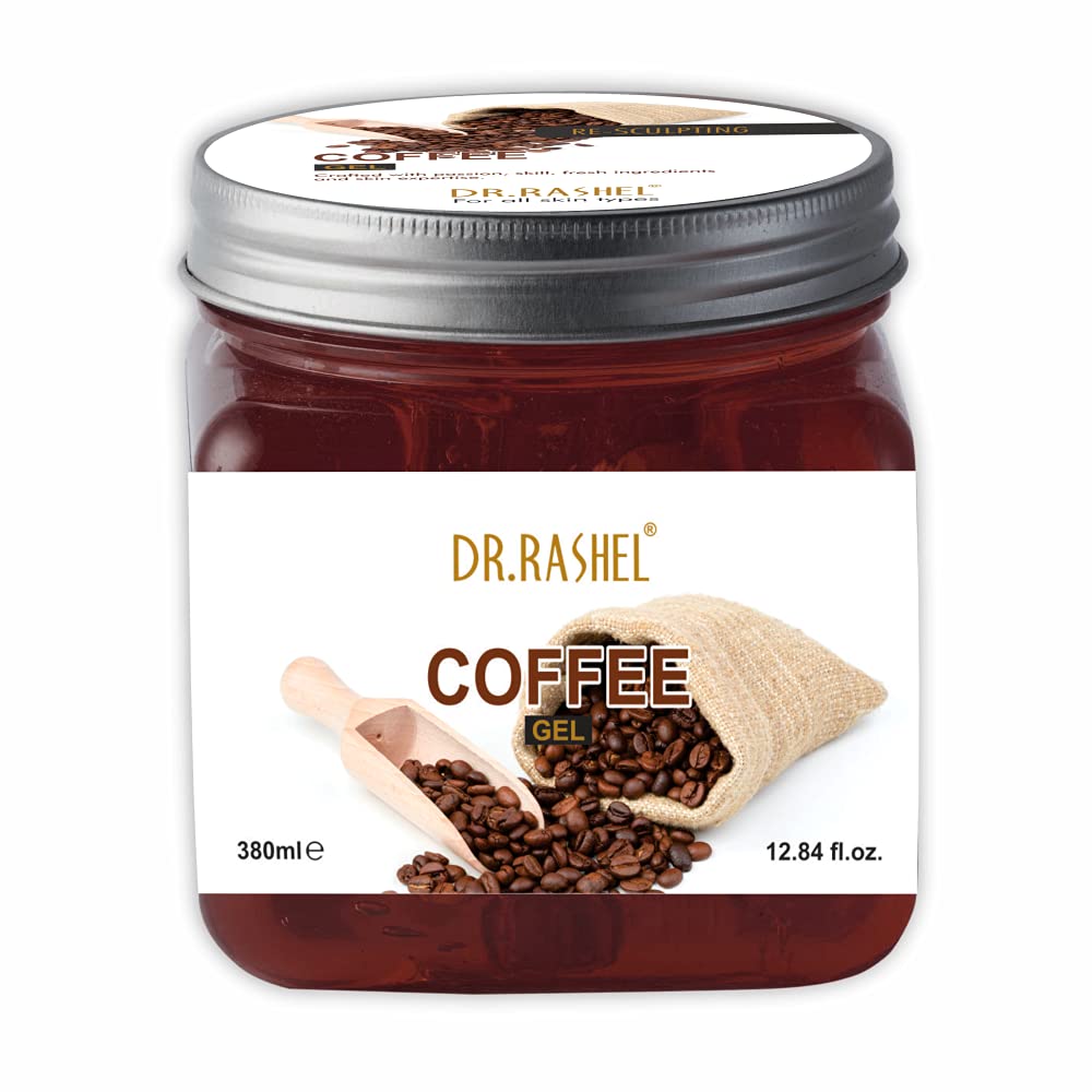 DR.RASHEL Vitamin C Brightening Coffee Scrub & Gel Combo Pack of 4 – Dark Circle Treatment, Face Cream & Exfoliating Gel Scrub for Glowing Skin – Perfect for Morning Routine & Spa Night Self-Care