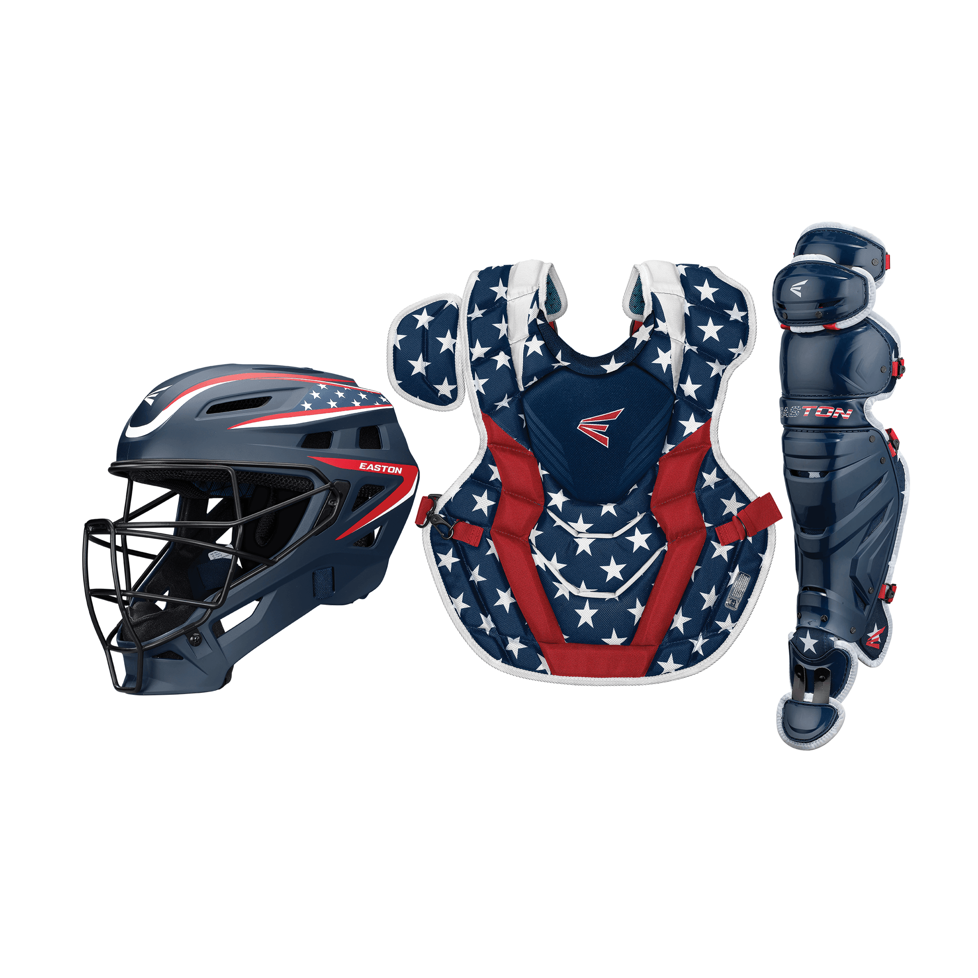 Easton Limited Edition Elite X Catcher's Box Set - Intermediate Baseball Gear with Stars & Stripes Design | Perfect for Youth Leagues & Training Sessions