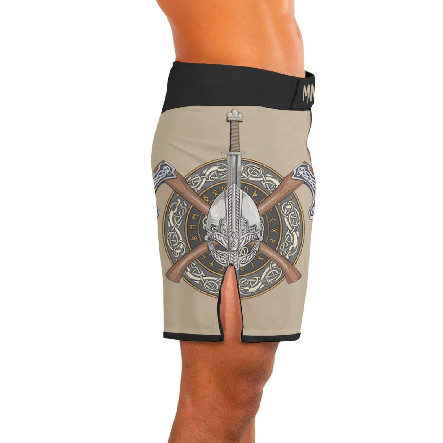 3D Viking Tattoo MMA Shorts for Men - Soft Compression Workout & Fight Shorts - Perfect Birthday Gift for Athletes & Fitness Enthusiasts - Ideal for Gym, MMA Training & Casual Wear