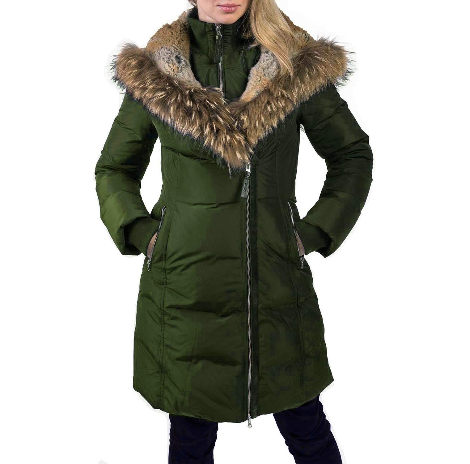 Towmy Women's Winter Down Jacket with Real Fur - Warm Hooded Parka for Cold Weather, Outdoor Activities & Daily Commute